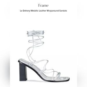 Frame Metallic Leather Wraparound Sandal